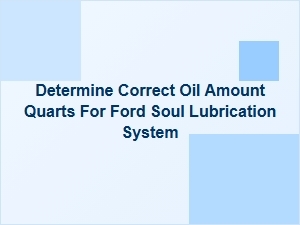How to Determine Correct Oil Amount for Ford Soul